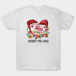 Vintage Merry Pig Mas Funny Christmas T-Shirt